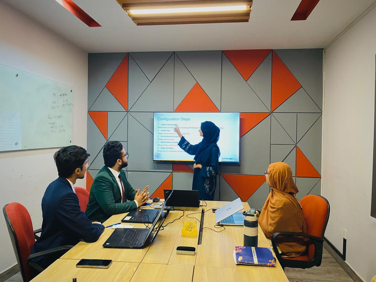 Team working collaboratively